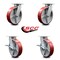 Service Caster 8 Inch Kingpinless Red Poly on Steel Wheel Swivel Caster Set with 2 Brakes SCC SCC-KP30S820-PUR-RS-2-SLB-2 - alternate 7